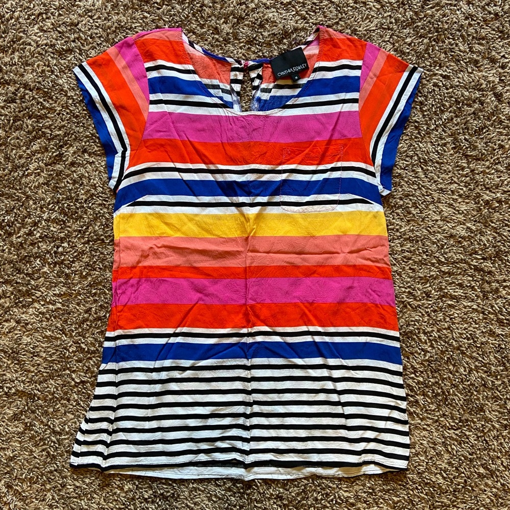 Cynthia Rowley stripe rayon tee